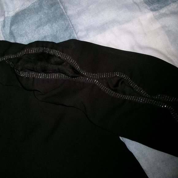 Bundle 3 for $15 - Black Sheer Blouse with Silver Sparkles - Picture 3 of 4